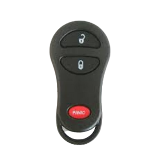 Chrysler automobiliam skirtas, dviejų mygtukų rakto pultas su "Panic" mygtuku