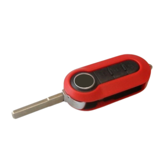Trijų mygtukų rakto korpusas (Raudonas) - skirtas Fiat 500 | Brava | Punto | Panda