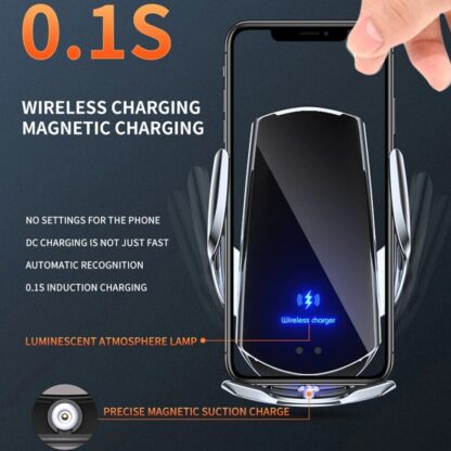 Automobilinis telefono laikiklis su bevieliu krovimu - Image 4