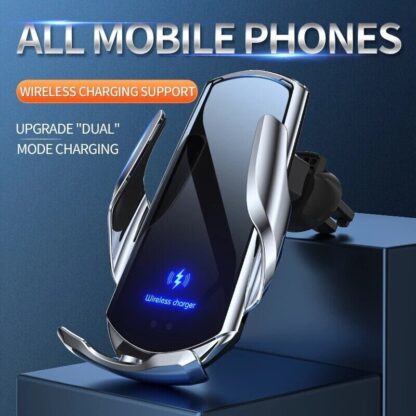 Automobilinis telefono laikiklis su bevieliu krovimu - Image 3